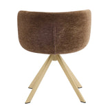 Modern Low Back Fabric Swivel Upholstered Dining Chairs Set of 2 Image - 13