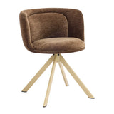 Modern Low Back Fabric Swivel Upholstered Dining Chairs Set of 2 Image - 14