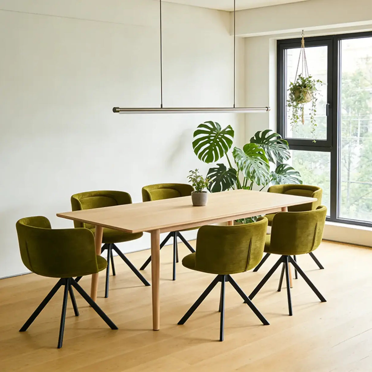 Modern Low Back Fabric Swivel Upholstered Dining Chairs Set of 2 Image - 3