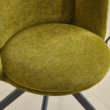 Modern Low Back Fabric Swivel Upholstered Dining Chairs Set of 2 Image - 6