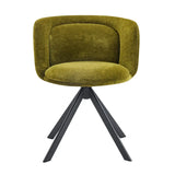 Modern Low Back Fabric Swivel Upholstered Dining Chairs Set of 2 Image - 8