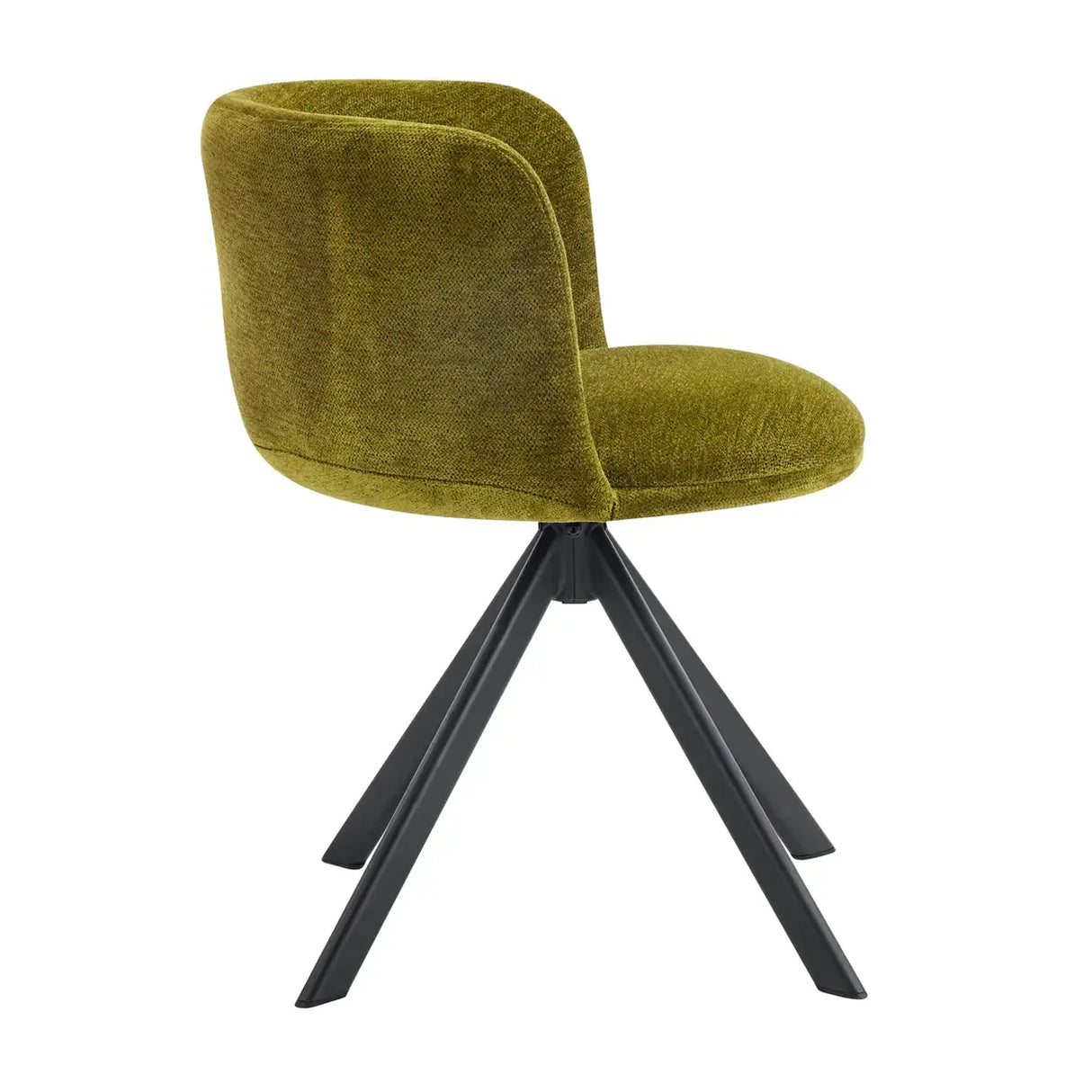 Modern Low Back Fabric Swivel Upholstered Dining Chairs Set of 2 Image - 9