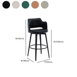 Modern Low Back Leather Counter Height Bar Stool with Footrest #size