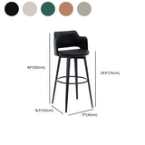 Modern Low Back Leather Counter Height Bar Stool with Footrest Image - 17