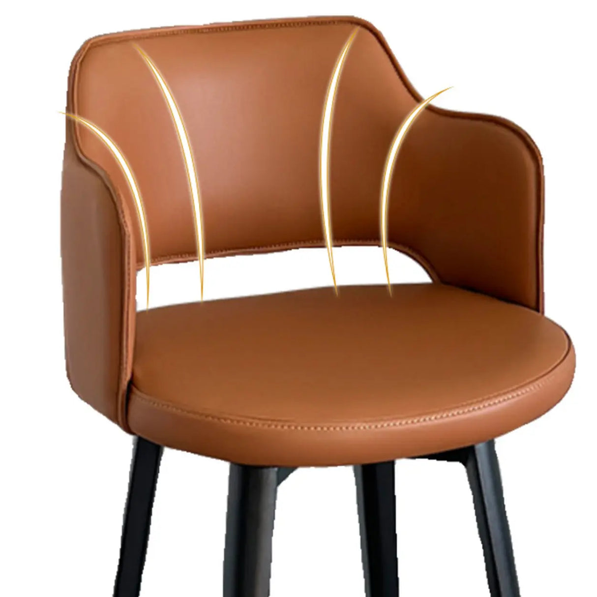 Modern Low Back Leather Counter Height Bar Stool with Footrest Image - 8