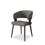 Modern Low Back Leather Dining Chair with Metal Legs Image - 3
