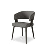 Modern Low Back Leather Dining Chair with Metal Legs Image - 3