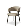 Modern Low Back Leather Dining Chair with Metal Legs Image - 5