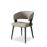Modern Low Back Leather Dining Chair with Metal Legs Image - 7