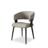Modern Low Back Leather Dining Chair with Metal Legs Image - 7