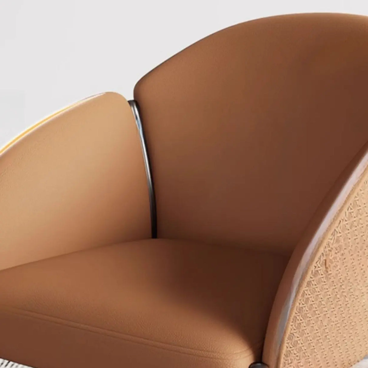 Modern Low Back Leather Upholstered Accent Dining Chair Image - 7