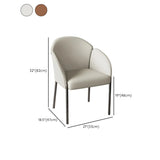 Modern Low Back Leather Upholstered Accent Dining Chair #size