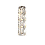 Modern Luxury Clear Crystal Cylinder Bedroom Pendant Light Image - 6