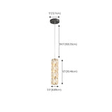 Modern Luxury Clear Crystal Cylinder Bedroom Pendant Light #size