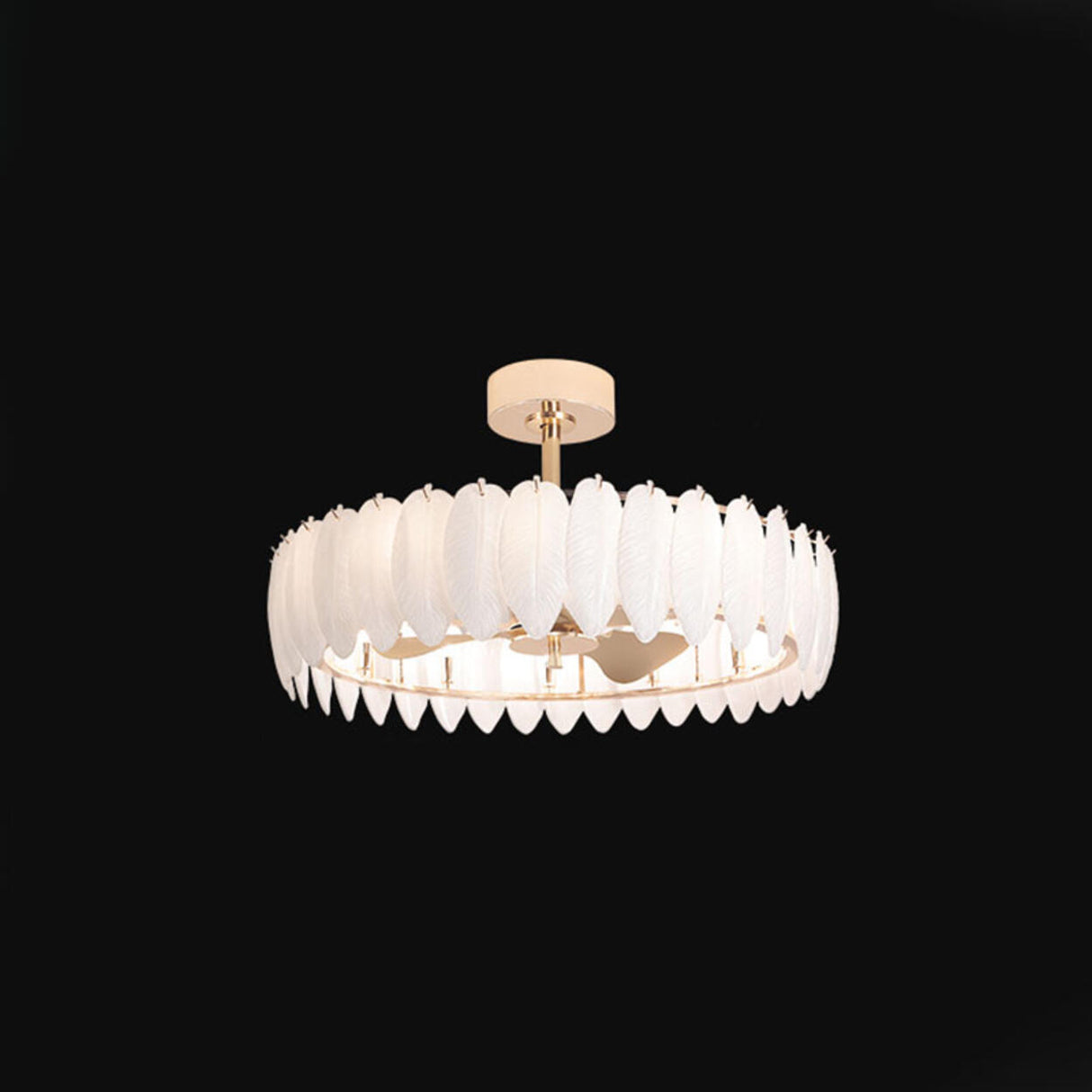Modern Luxury Drum Crystal Chandelier Ceiling Fan Light Image - 10