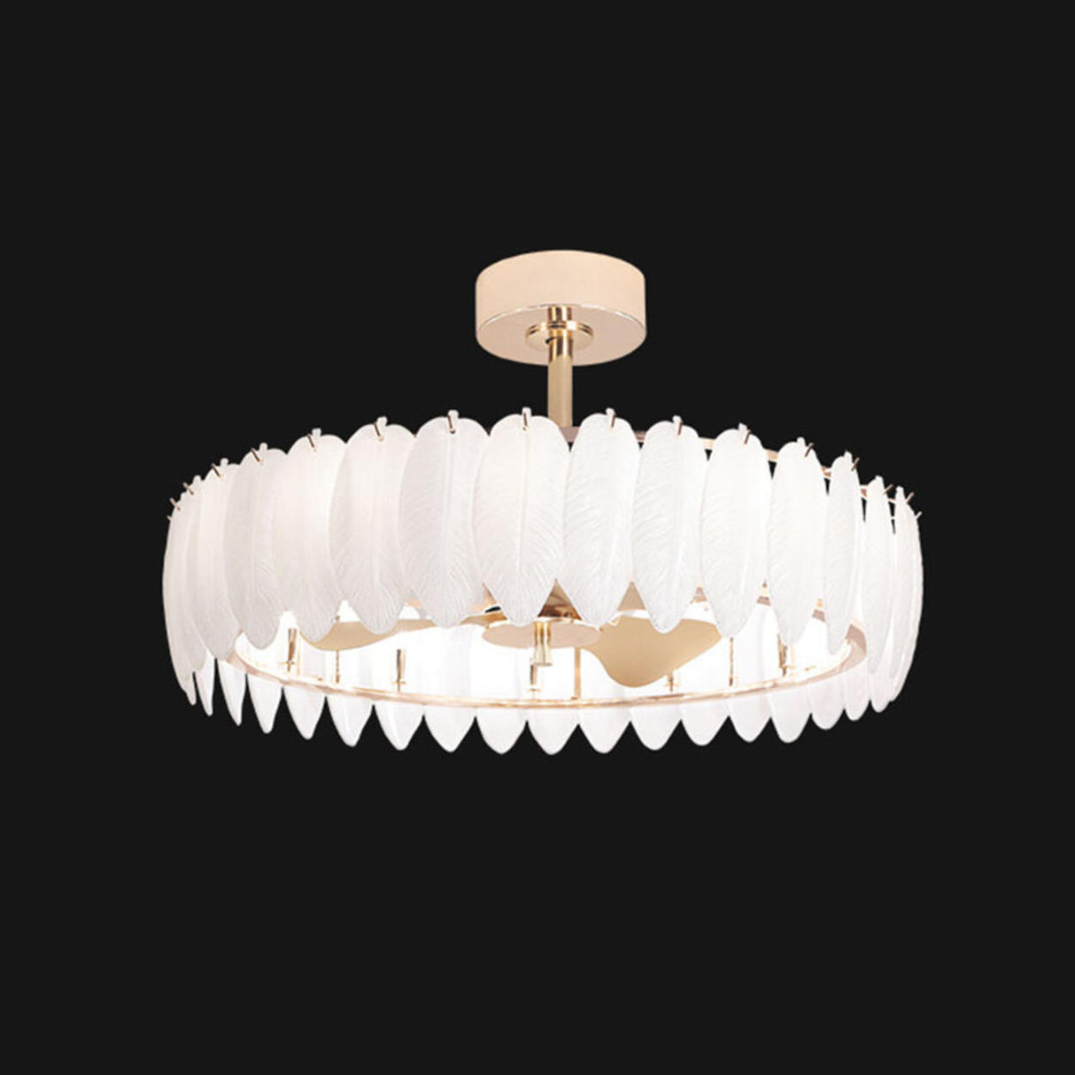 Modern Luxury Drum Crystal Chandelier Ceiling Fan Light Image - 13
