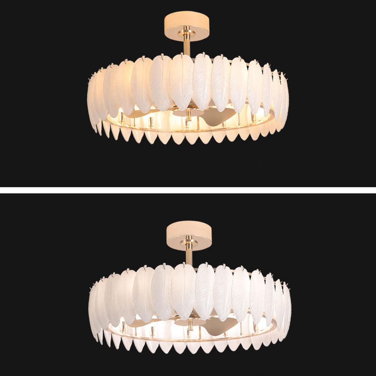 Modern Luxury Drum Crystal Chandelier Ceiling Fan Light Image - 14