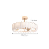 Modern Luxury Drum Crystal Chandelier Ceiling Fan Light #size
