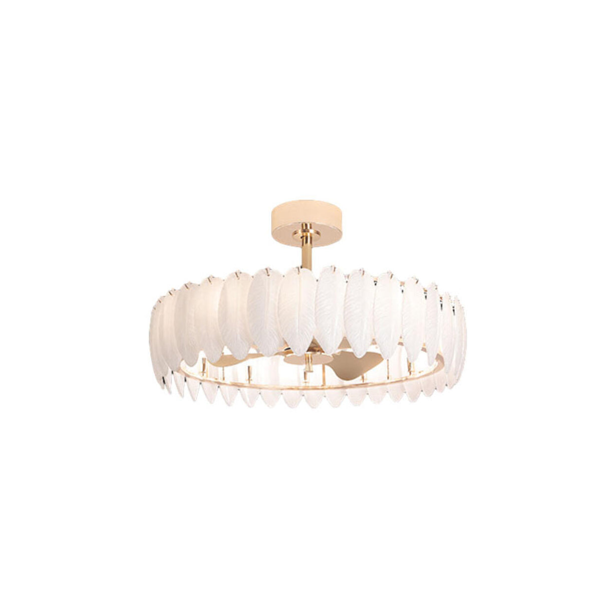 Modern Luxury Drum Crystal Chandelier Ceiling Fan Light Image - 5