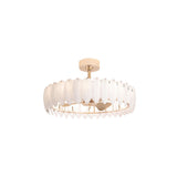 Modern Luxury Drum Crystal Chandelier Ceiling Fan Light Image - 5