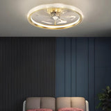 Modern Luxury Gold Crown Metal Ceiling Fan with Light Image - 12