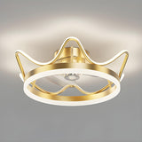 Modern Luxury Gold Crown Metal Ceiling Fan with Light Image - 16
