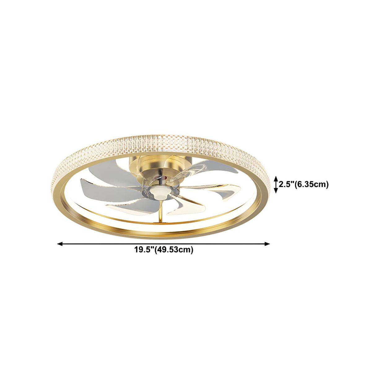 Modern Luxury Gold Crown Metal Ceiling Fan with Light 