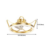 Modern Luxury Gold Crown Metal Ceiling Fan with Light Image - 19