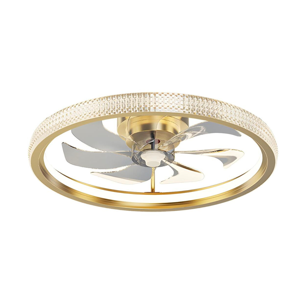 Modern Luxury Gold Crown Metal Ceiling Fan with Light Image - 5