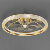 Modern Luxury Gold Crown Metal Ceiling Fan with Light Image - 8