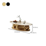 Modern Luxury Oval Stone Stain-Resist Coffee Table Image - 10