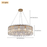Modern Luxury Round Crystal Gold Hanging Chandelier Image - 18