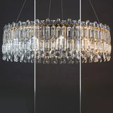 Modern Luxury Round Crystal Gold Hanging Chandelier Image - 9