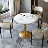 Modern Luxury Round Scratch Resistant Stone Dining Table Image - 10