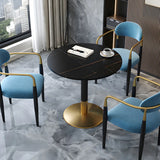 Modern Luxury Round Scratch Resistant Stone Dining Table Image - 12