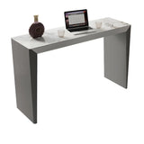 Modern Marble Counter Height Bar Table with Sleek Grey Base Image - 5