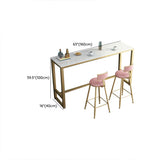 Modern Marble Rectangular Counter Height Bar Table Image - 11