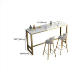Modern Marble Rectangular Counter Height Bar Table Image - 12