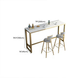 Modern Marble Rectangular Counter Height Bar Table Image - 13