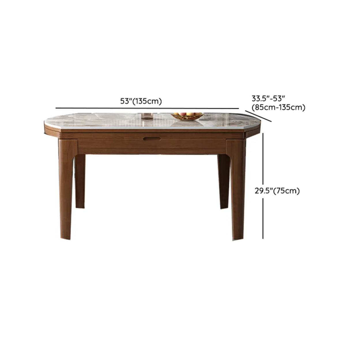 Modern Marble Rectangular Dining Table Extendable Gray Image - 11