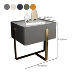 Modern Marble Top  Gold Metal Leg Nightstand with Drawers #size