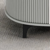 Modern Marble Top Oval TV Stand with Storage Drawers Image - 6
