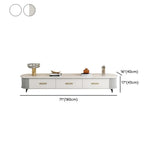 Modern Marble Top Oval TV Stand with Storage Drawers #size