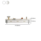 Modern Marble Top Oval TV Stand with Storage Drawers Image - 8
