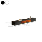 Modern Marble TV Stand Fireplace with Drawers & Lighting Image - 12