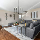 Modern Matte Gold Metal Candle Dining Room Chandelier Image - 5