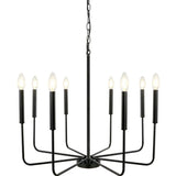 Modern Matte Gold Metal Candle Dining Room Chandelier Image - 6