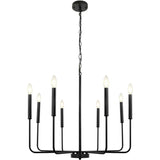 Modern Matte Gold Metal Candle Dining Room Chandelier Image - 7