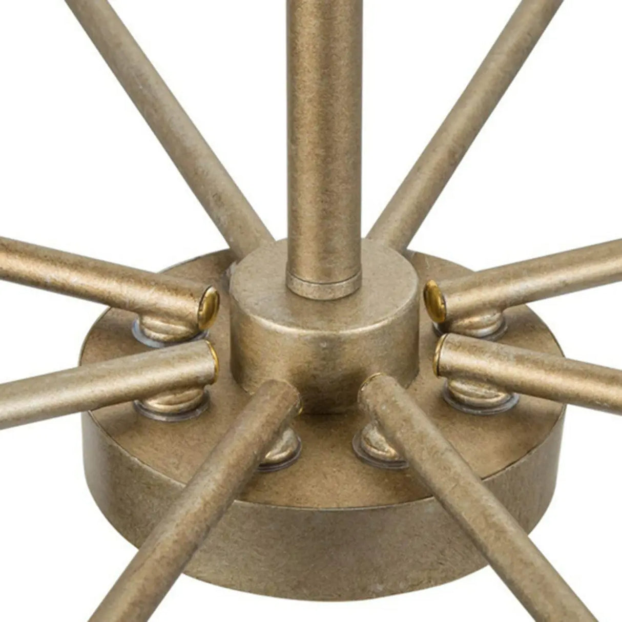 Modern Matte Gold Metal Candle Dining Room Chandelier Image - 9