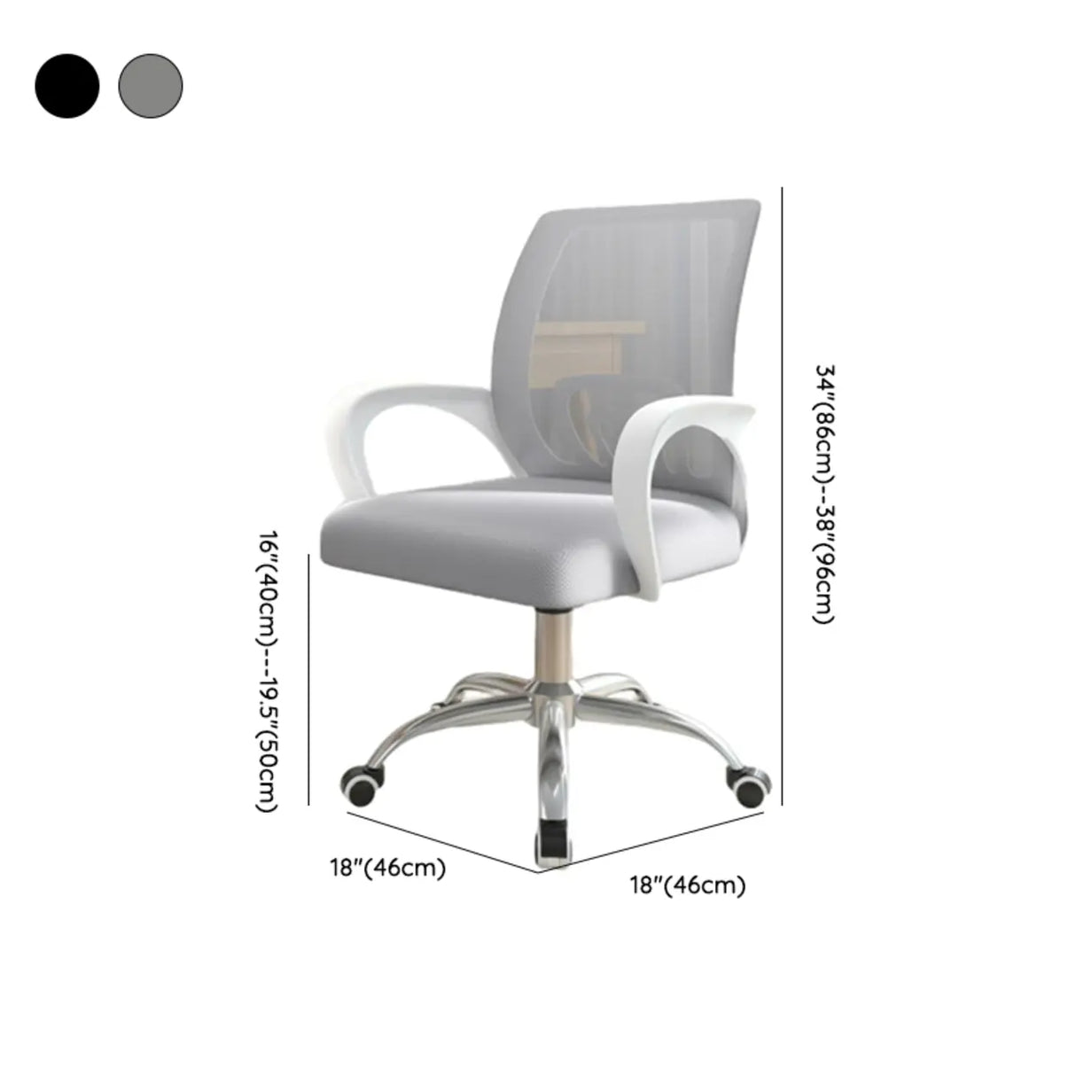 Modern Mesh Back Adjustable Black Office Task Chair Image - 15